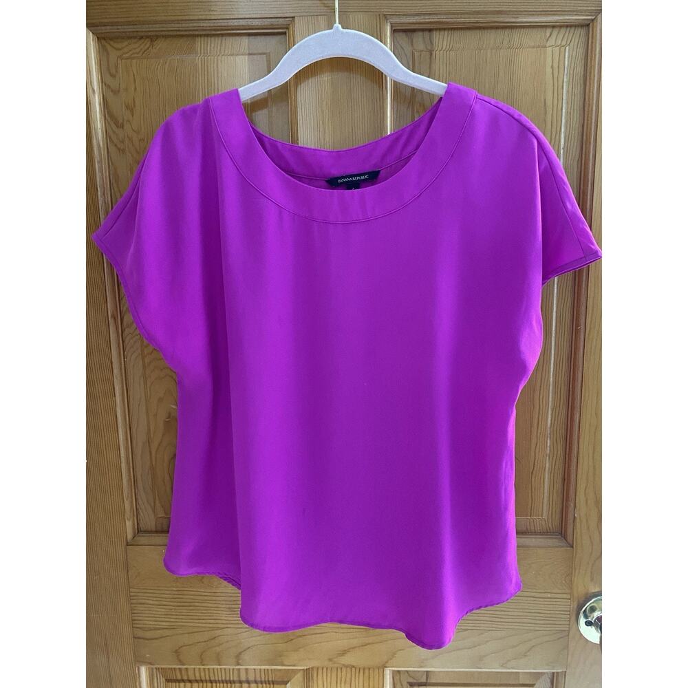 Banana Republic fuschia drop shoulder polyester blouse sz s